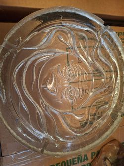 Crystal Vintage Ashtray! 10" Heavy