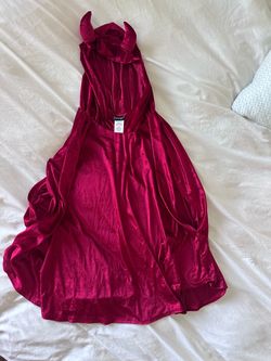 Velvet Hooded Devil Poncho Costume