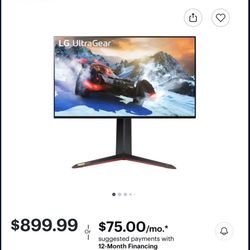 LG 27 Ultra Gear IPS 4K 165 HZ Gaming Monitor