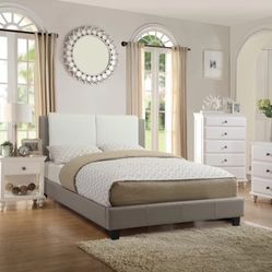 Queen Size Grey Plain W Orthopedic Matres.colchon!!!