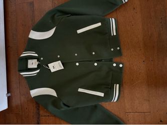 Gils varsity jacket green brand new size small