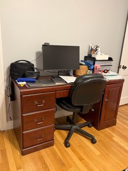 Traditional wood office desk