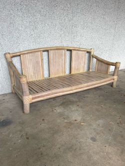 Large Bamboo Bench / Daybed Frame Tiki Tropical Style 80” x 32” x 30”
