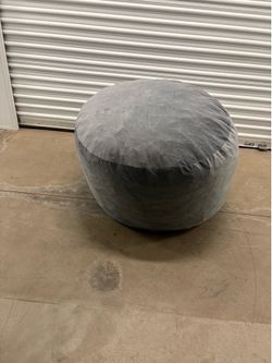 Large grey beanbag
