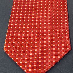 President DONALD J TRUMP Signature Collection Red  / Silver Squares Necktie Tie