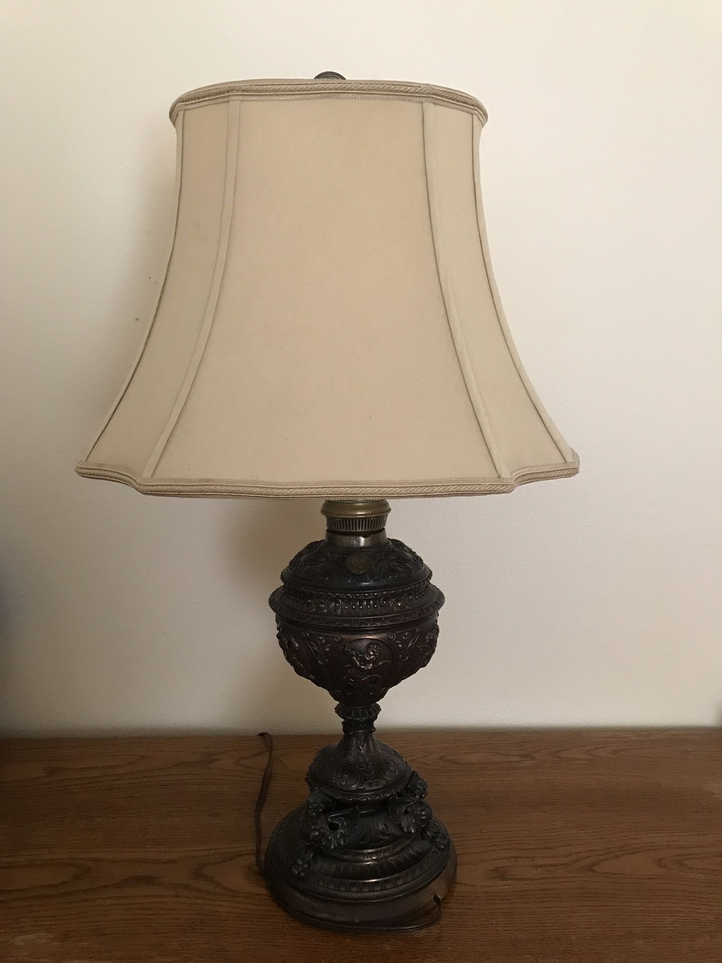 Antique/ Vintage bronze lamp 30”