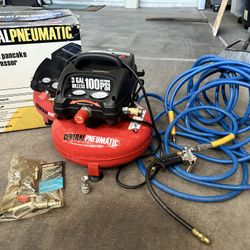 3 Gallon Air Compressor With Hose And Accessories
