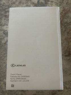 Owner’s Manual for a Lexus RX350/RX350L 2019