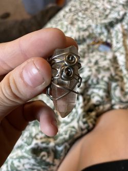 Wire wrap crystal quartz Necklace pendant