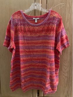 New Isaac Mizrahi colorful shorts sleeve top size XLL