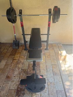 Weight bench and weights