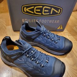 KEEN Utility Women's Flint 2 Sport Low Composite Toe Work Shoe Navy/Grey Size 9M