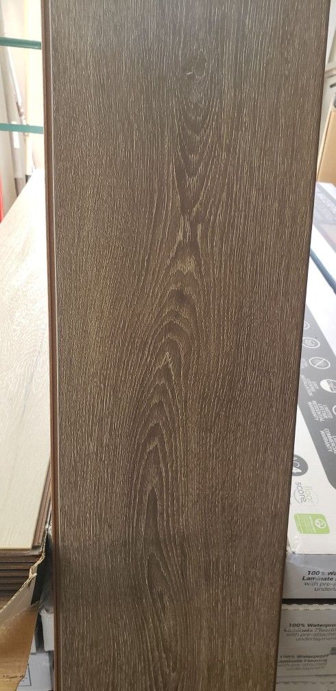 A&A Trinity Mocha Waterproof Laminate Flooring 10 mm w/Underlayment & Lifetime Warranty (17.99 sq. ft./case)