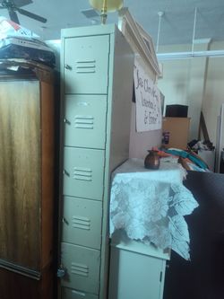 METAL LOCKER, 12" ACROSS, 18" deep, 78" tall.