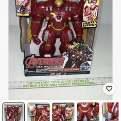 This image displays a Hasbro Marvel Avengers Age of Ultron Interactive Hulk Buster figure