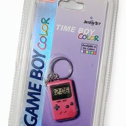 1999 Berry Red Nintendo Game Boy Color Time Boy Mini Console Clock Keychain Vintage