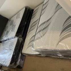 New Mattresses, Boxprings & Metal Frame. All Sizes Available. Best Quality Low Prices. Twin At $99. Hablamos Español.