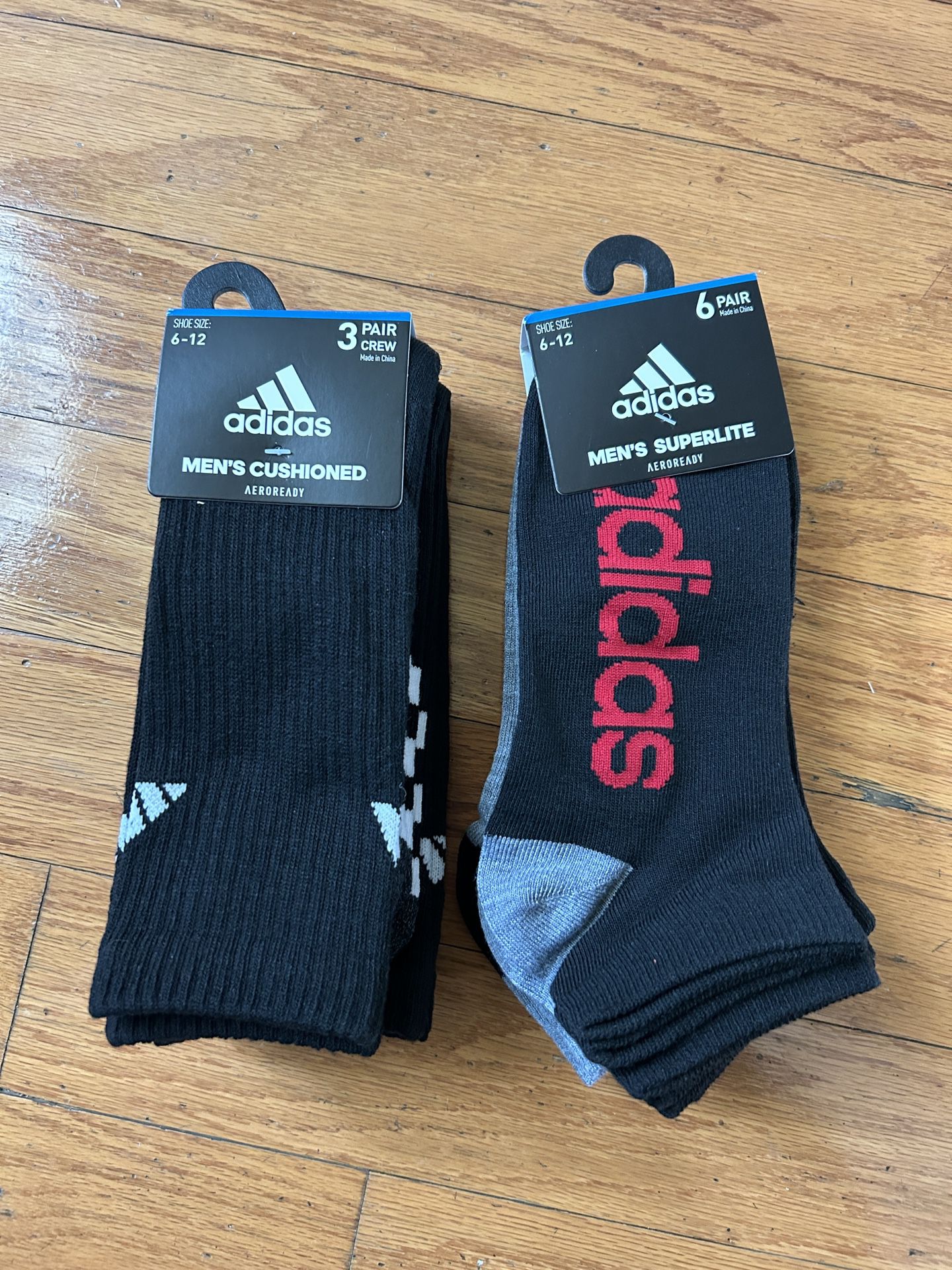 NWT Adidas men’s socks 9 pairs bundle 