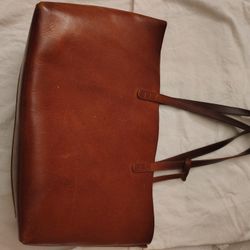 Mansur Gavriel Leather Tote In Brandy (limited Edition) 