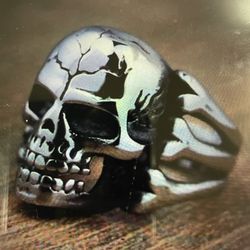 Biker Skull Ring Size 10