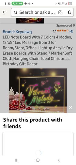 Led light up dry erase board brand new.