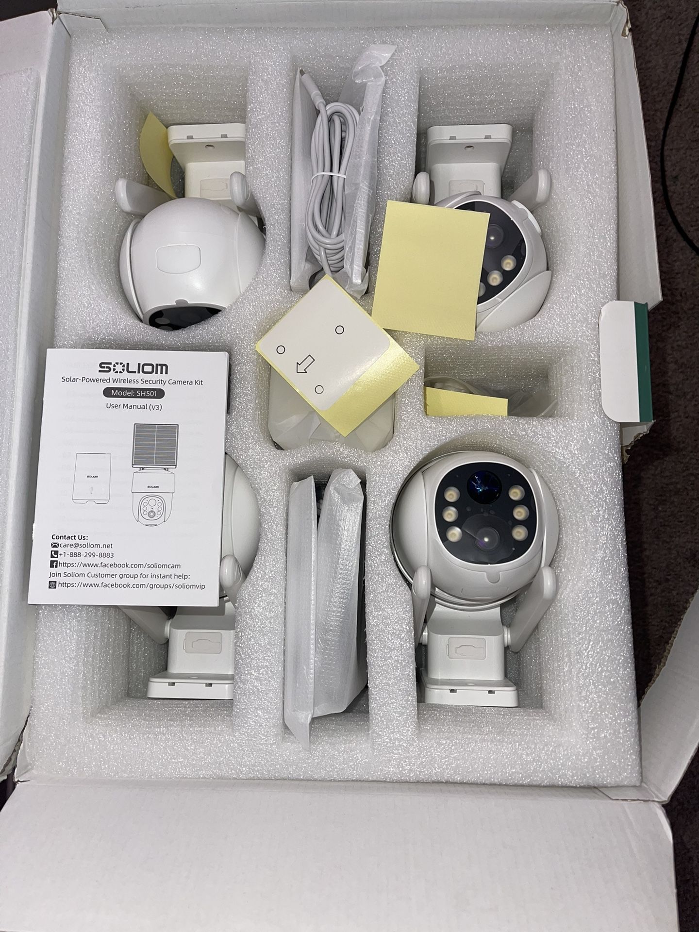 SOLIOM- 5MP Security Cameras Wireless Outdoor, No Subscription,4-Cam Pack, Solar Powered Home Securi