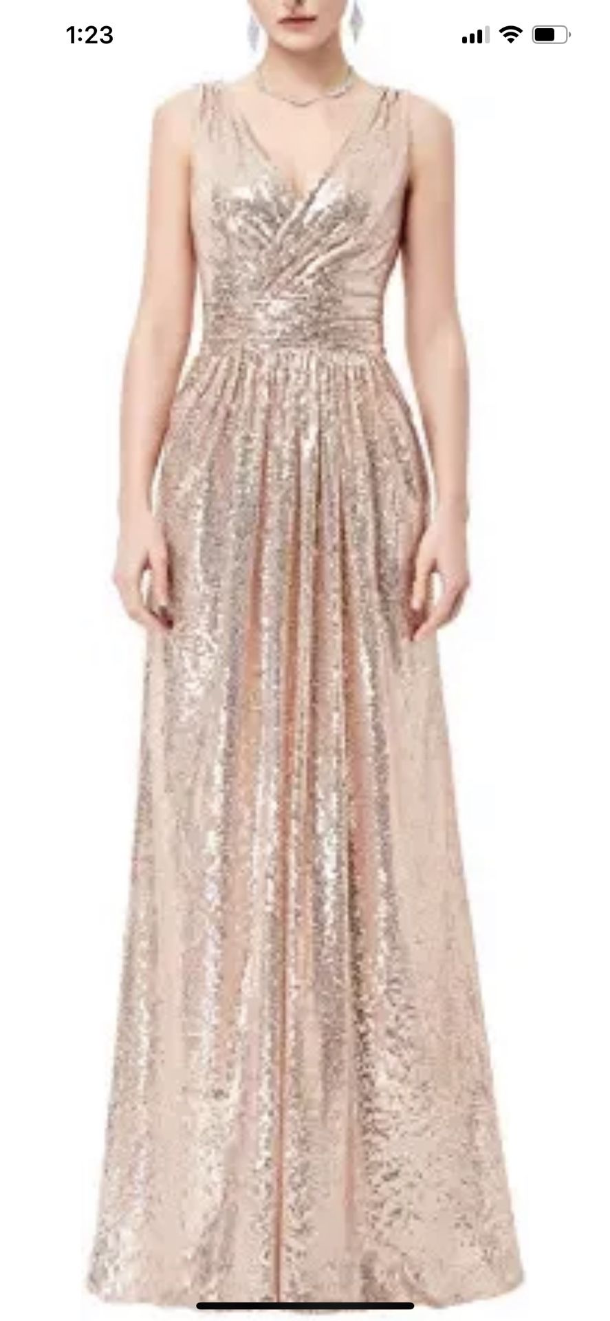 New Sequin Rose Gold Party Prom Dress Size M Or 6 Or 8