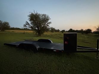 20’ Diamond Plate Car Hauler with storage box and winch