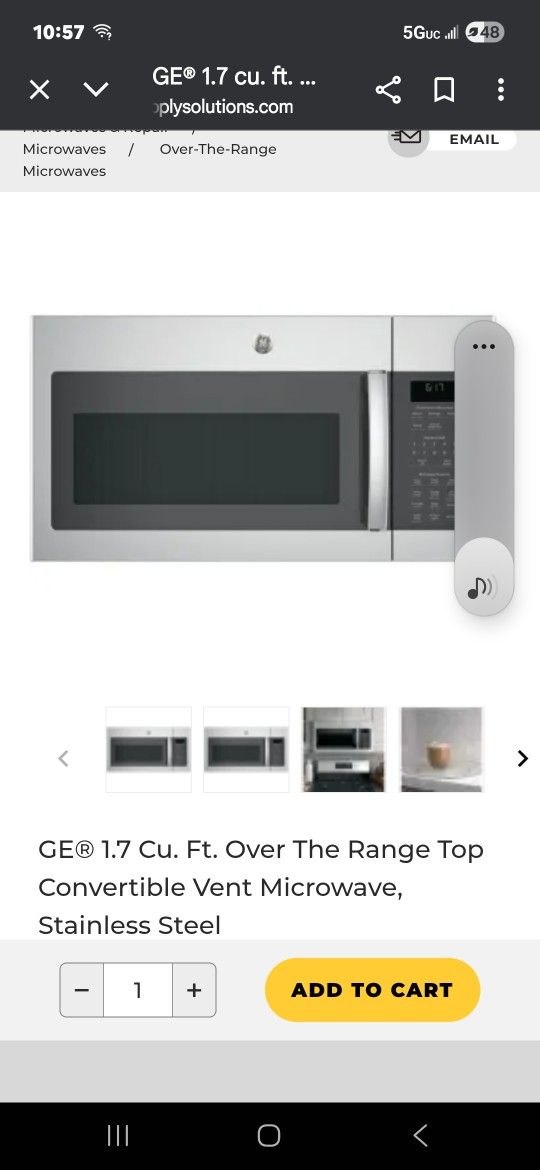 GE Stainless Steel Over The Stove Microwave