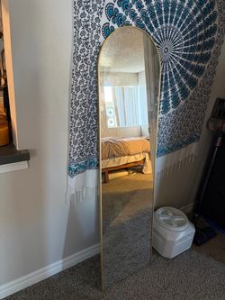 Full Length Arch Mirror Gold Frame