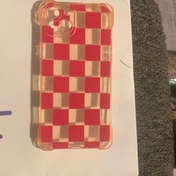 iPhone 15 Checkered Pink An Clear Phone case 