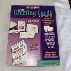 Royal Brites Blank Matte Greeting Cards with Envelopes, 5.5 x 8.5 Inches, White, 100-Sheet Pack