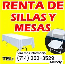 Se Rentan Mesas Y Sillas