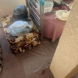 Vintage Couch and loveseat with foot ottoman