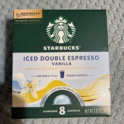 4 Boxes Starbucks Nespresso Vertuo Pods – Iced Double Espresso Vanilla (32 Capsules) NEW