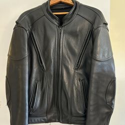Black Leather Motorcycle Jacket 