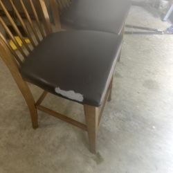 Counter Height Wood Sturdy Chairs 