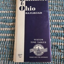 1934 B&O Railroad Time Table 