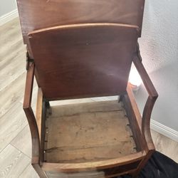 Vintage wooden chair / side table combo
