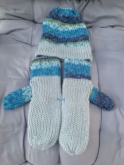 Handmade Hat and Mittens Set