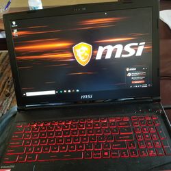 MSI GL63 8RD GAMING LAPTOP INTEL CORE I7 2.2GHZ 8GB 1TB & 256GB SSD WEBCAM DVDRW WINDOWS 10 HDMI