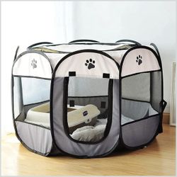 Portable Pet Playpen, Dog Playpen Foldable Pet Exercise Pen Tents Cat House Playground for Puppy Kitten Indoor Outdoor Travel Camping Use