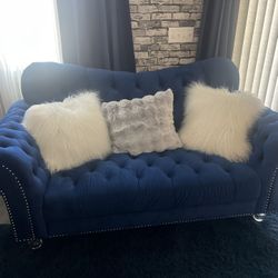 Blue Sofa And Loveseat