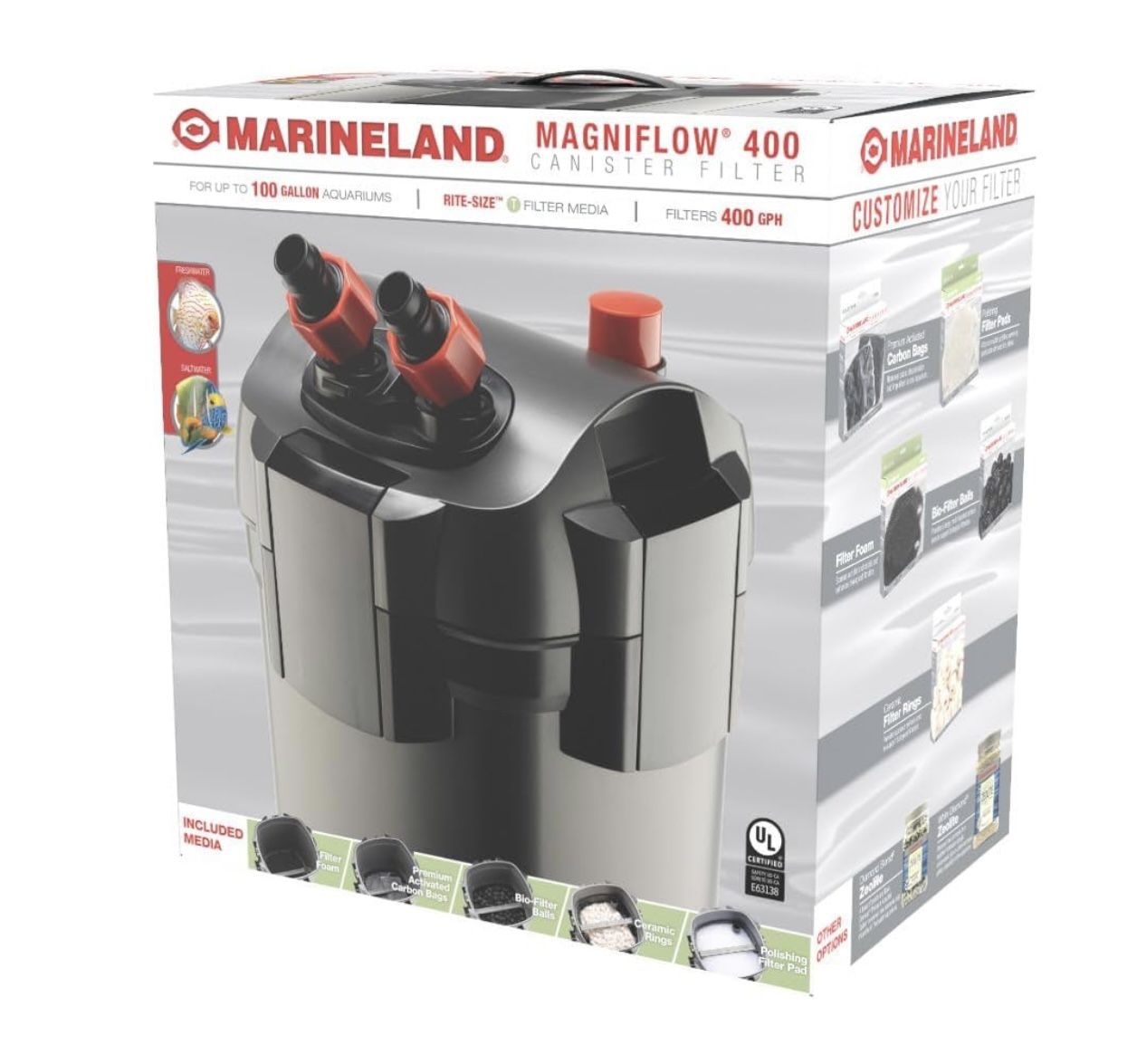 Marineland Magniflow Canister Filter For aquariums, Easy Maintenance,Black