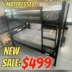 NEW TWIN TWIN BUNKBED & MATTRESSES