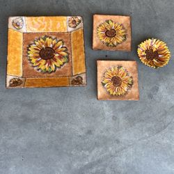 Sun Flower Plate Set 4pc