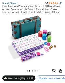 Brand new : Love American Pink Mahjong Tile Set