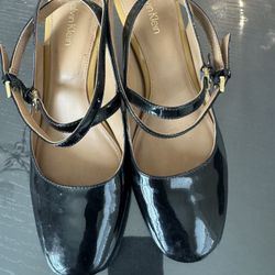  Preloved Calvin Klein Black Patent Leather Mary Jane Heels 