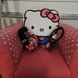 Hello Kitty And Wooden Rocking Chair