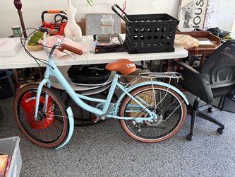 Light Blue Cruiser Bike with Rear Rack